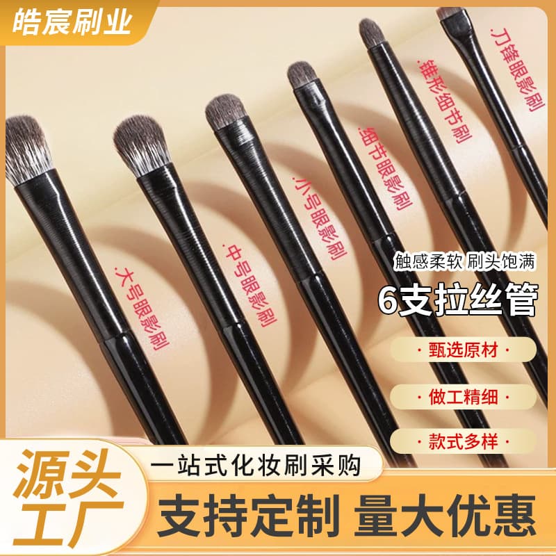 Cangzhou Soft Bristle Eyeshadow Brush 6-Piece Set, Eye Makeup Blending, Under-Eye, Eyeliner, Precision Detail Small Makeup Brushes