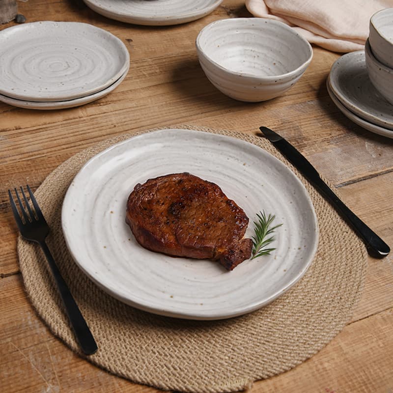 Export Irregular Ins-Style Retro Tableware Set for Private Kitchens and High-End Restaurants