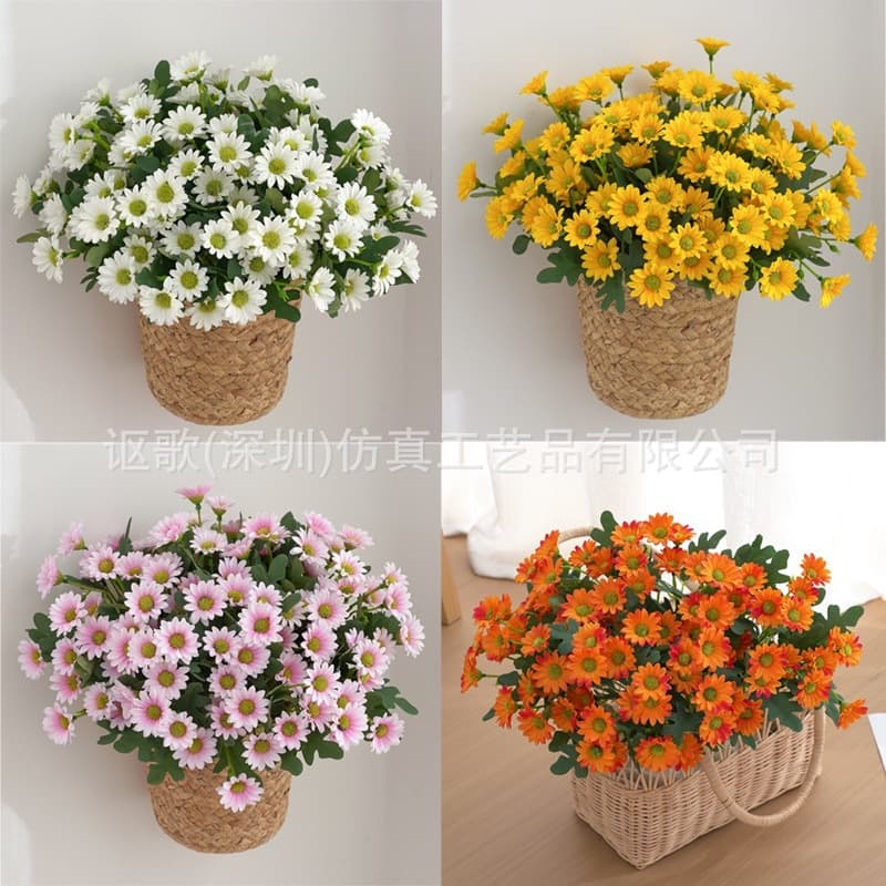 Cross-border hot selling high quality artificial flowers colorful daisies bunches home decoration silk flowers artificial flowers artificial flowers