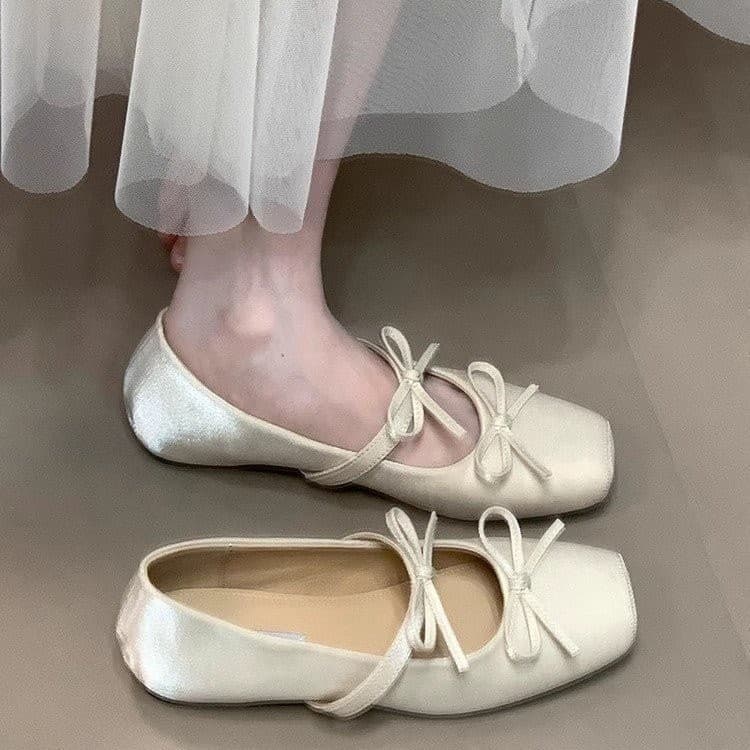 Gentle Bow Ballet Flats for Women 2026 Summer New Comfortable Commuter Work Shoes