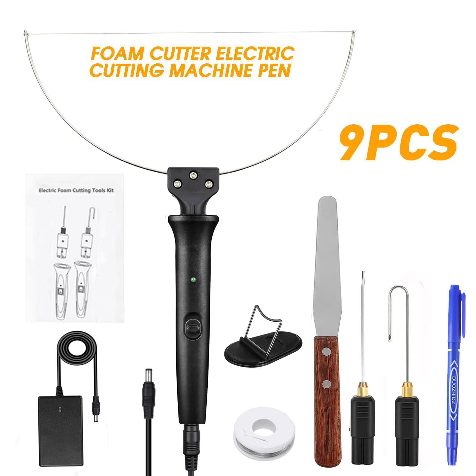 9-Piece Electric Foam Plastic Cutter Set, Cutting Pen 100-240V 18W Foam Cutter with Heating Wire