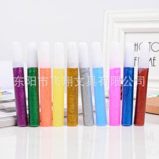Factory Direct 10pcs 10g OPP Bag Gold Glitter Glue Non-Toxic Glue Iridescent Glue Gold Glitter Painting Glue DIY