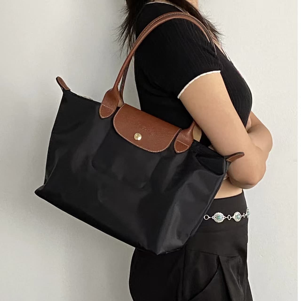 Cross-border Tote Bag Large Capacity Nylon Dumpling Bag Simple Versatile Single Shoulder Foldable Mom Bag