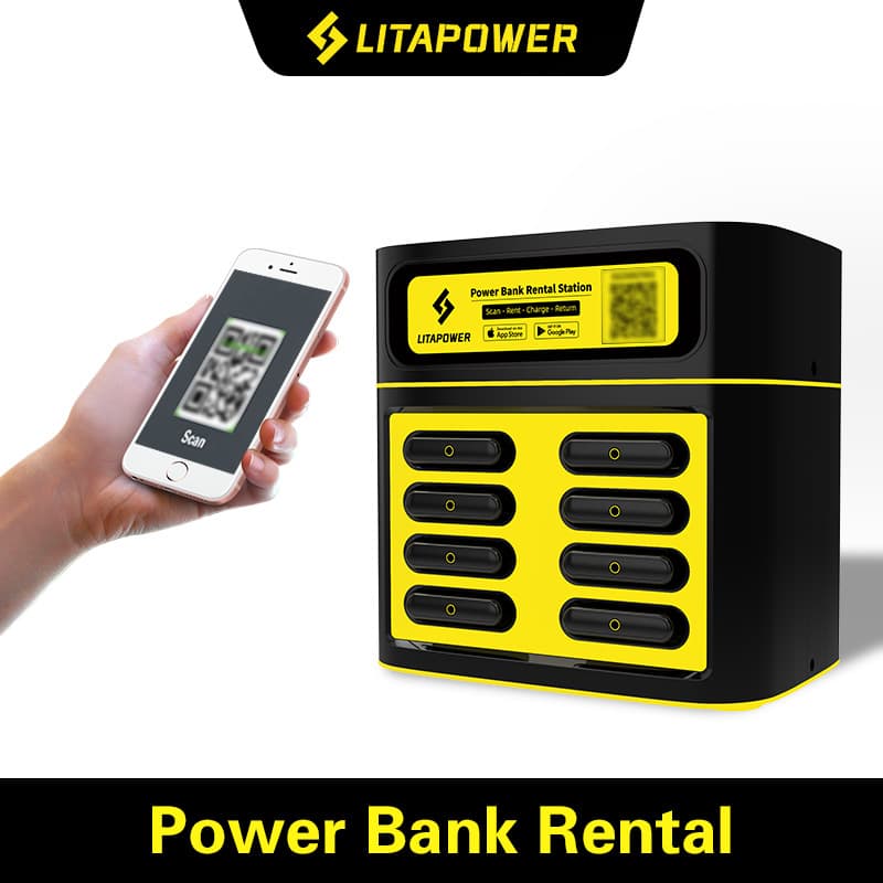 OEM Shared Power Bank Charging Kiosk 8 Slot Advertising Power
