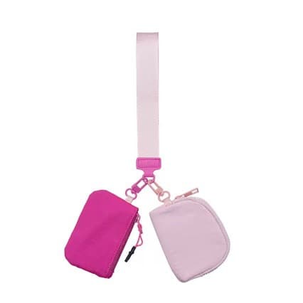 Cross-Border Wholesale Lulu-Style Multifunctional Waterproof Nylon Wrist Bag Portable Double-Pocket Coin Purse Card Holder