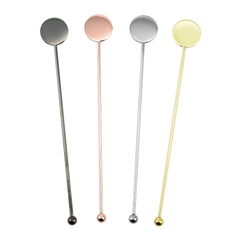 Round stainless steel stirring stick, cocktail, juice, milk tea, coffee stirring spoon, bar mixing tool, in stock.