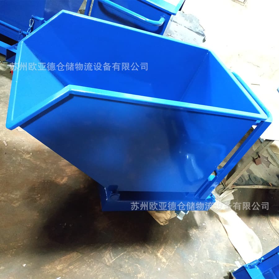 Workshop Iron Chips Cleaning Cart, Dumping Type Machining Waste Transport Cart with Bottom Oil Leak Valve