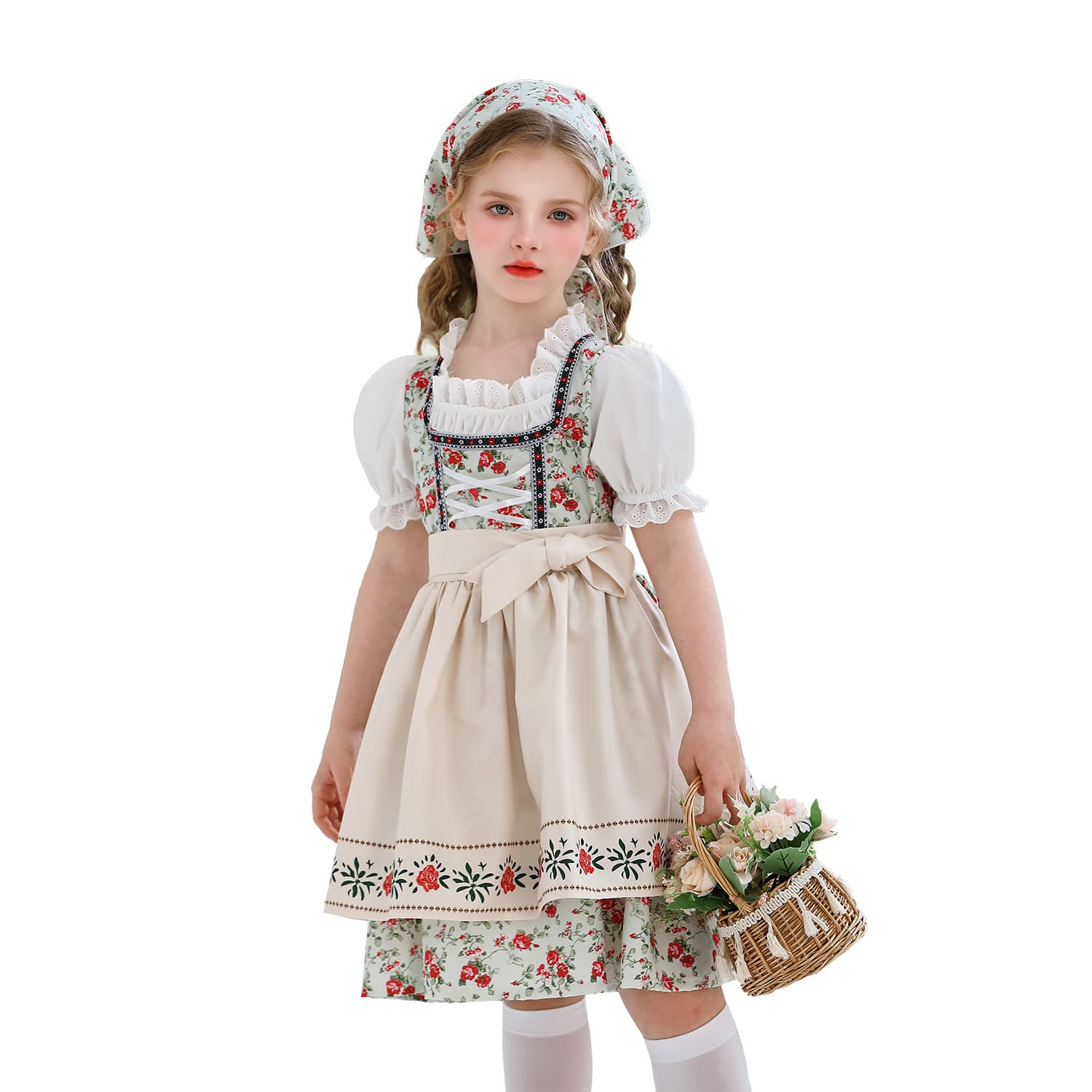Prairie Colony Children's Clothing Oktoberfest Maid Outfit Pastoral Girls Lolita Farm Dirndl Dress