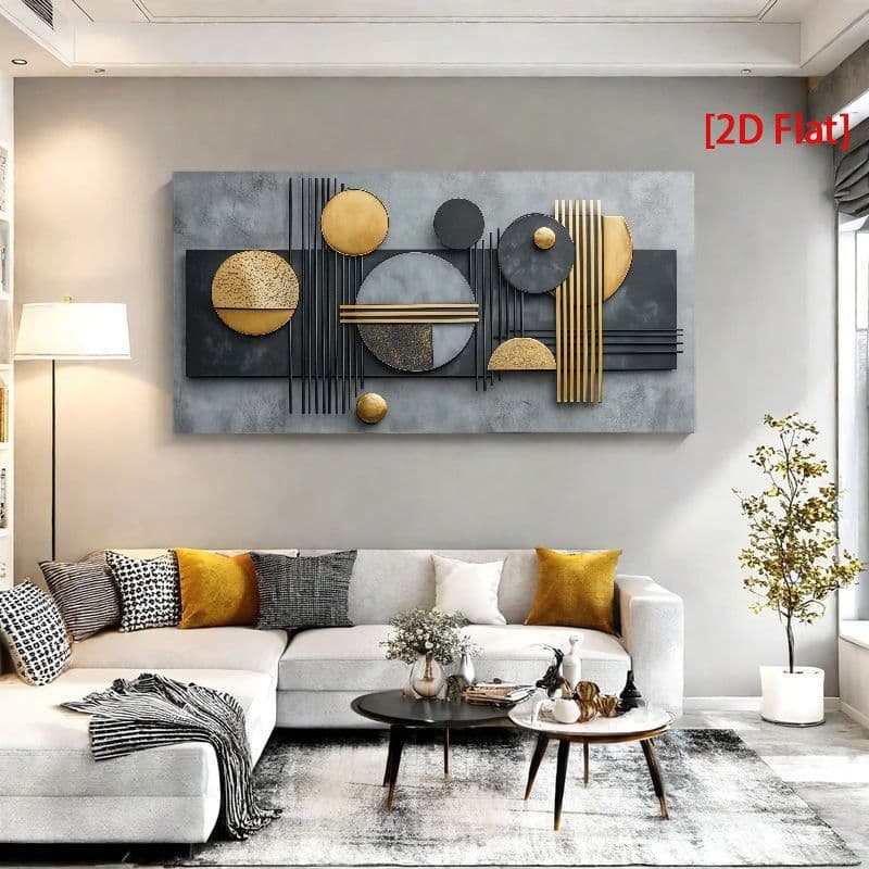 Cross-border JIT Drop Shipping Bedroom Hanging Painting, Spray-painted Oil Painting Canvas Core, Solid Wood Stretched Frame, Living Room Decorative Painting