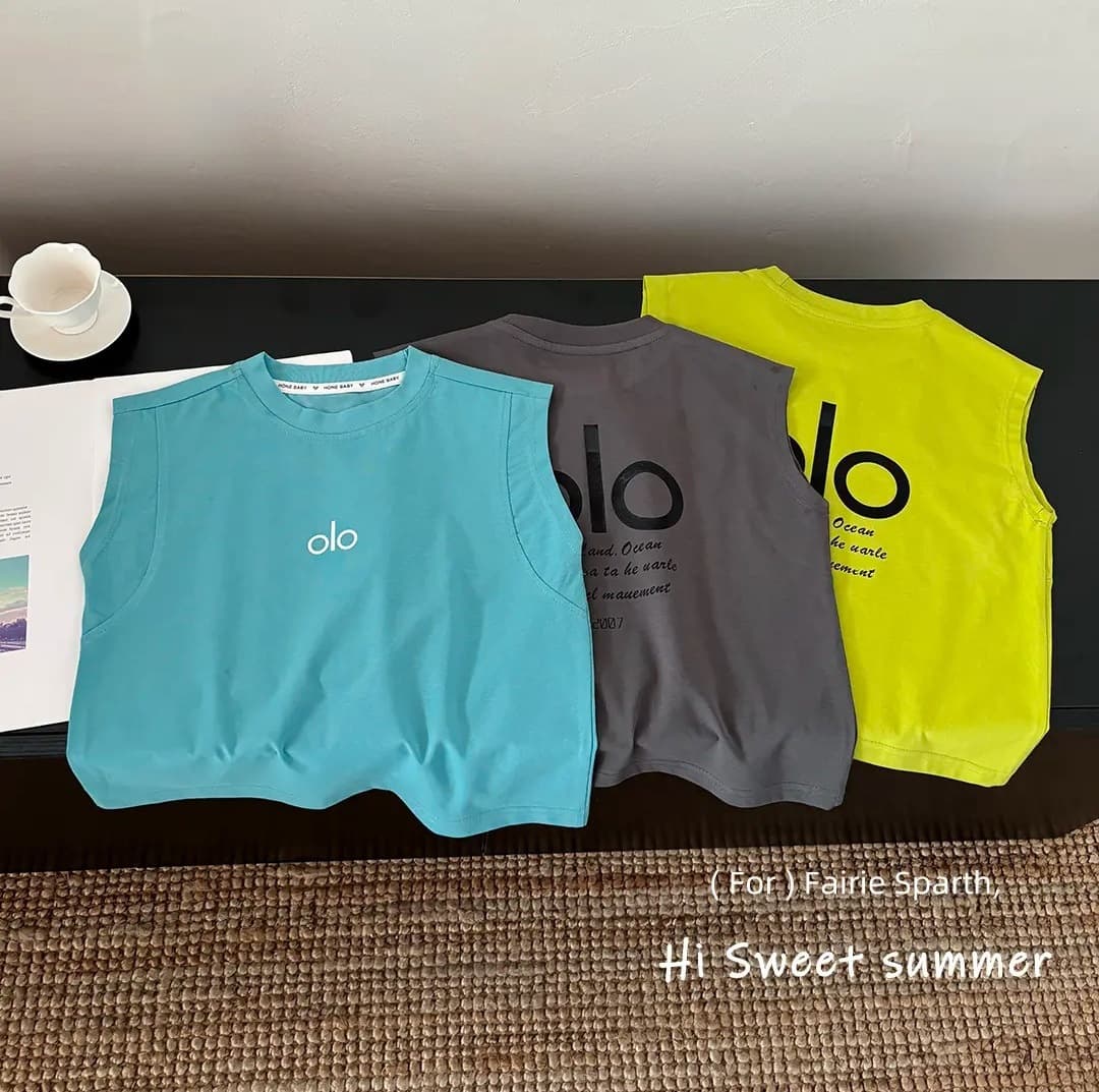 [Sorona-Cool Cotton Vest] Summer Children's Ice Feel Cotton Vest Unisex Kids' T-shirt Fashion Children's Wear Wholesale