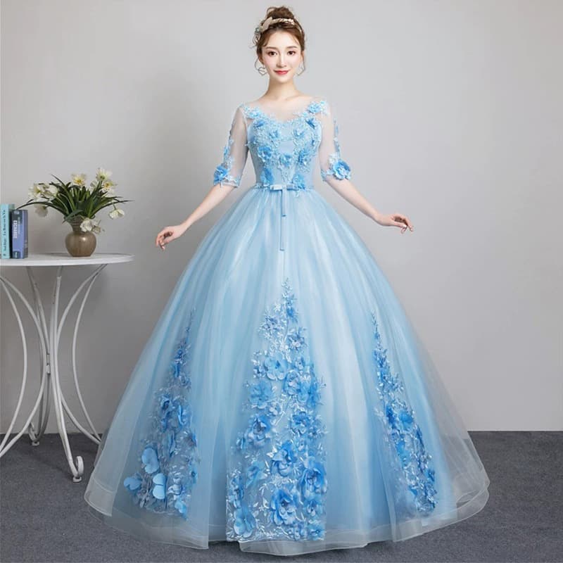 2026 New Wedding Dress Colored Tulle Solo Performance Gown Art Exam Dress Women's Puffy Long Evening Gown