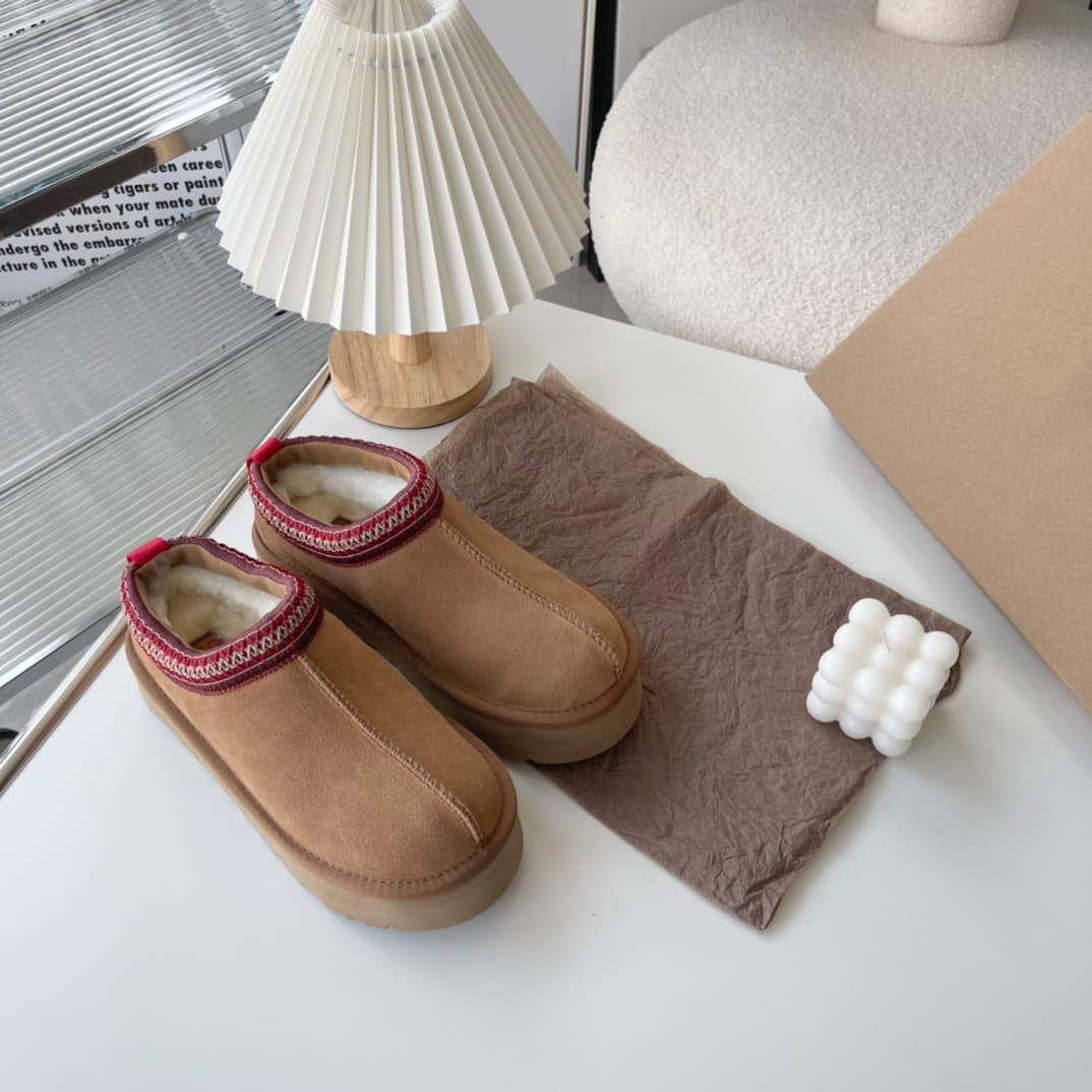 TAZZ Winter Thick-Soled Ethnic Gigi Woven Slip-On Short Bootie Cotton Slipper Snow Boot