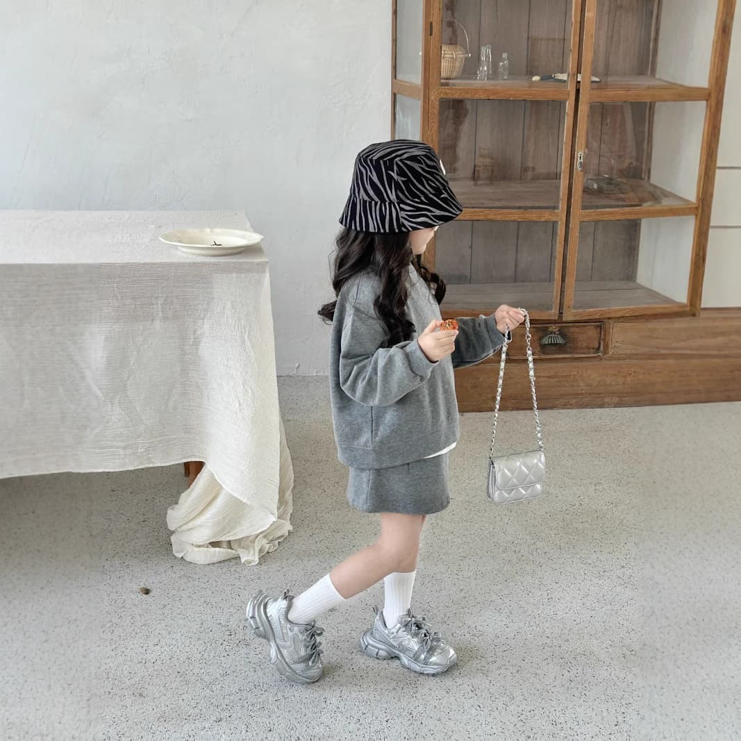 Korean-style Girls 2025 Spring New Casual Loose Sweatshirt Children Comfortable Sport Knit Skirt Set