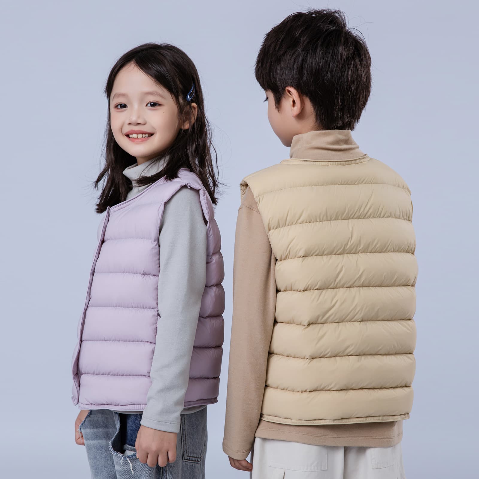 Children's Down Vest White Duck Down Vest Lightweight Warm Vest Inner Layer for Boys and Older Boys Fashion