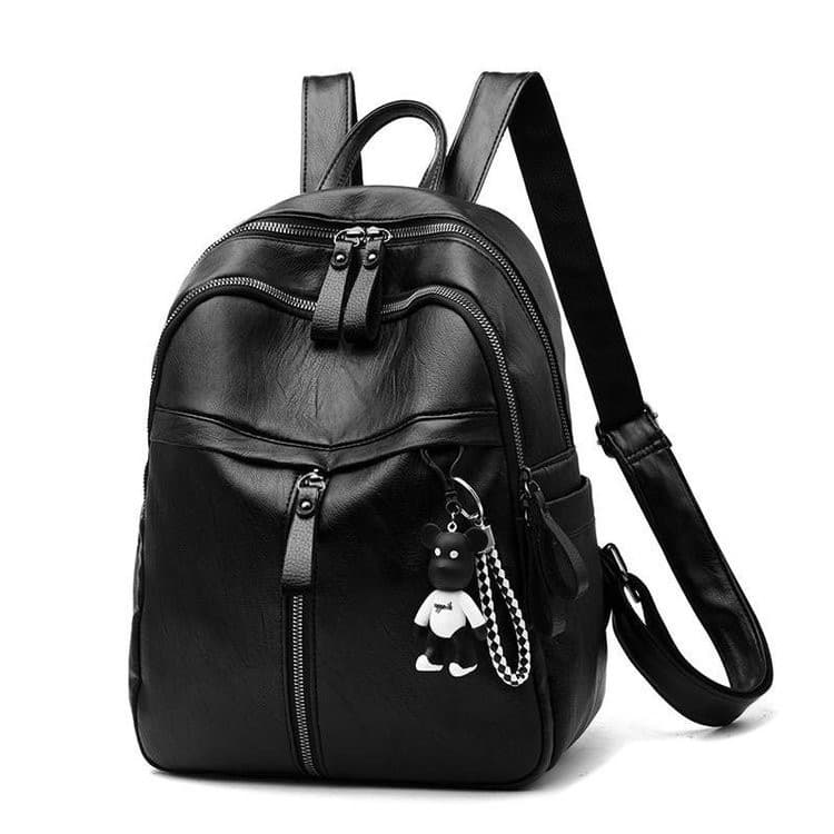 Factory Direct PU Leather Backpack Large Capacity High School Student Bookbag Casual Women Travel Backpack Foreign Trade Wholesale
