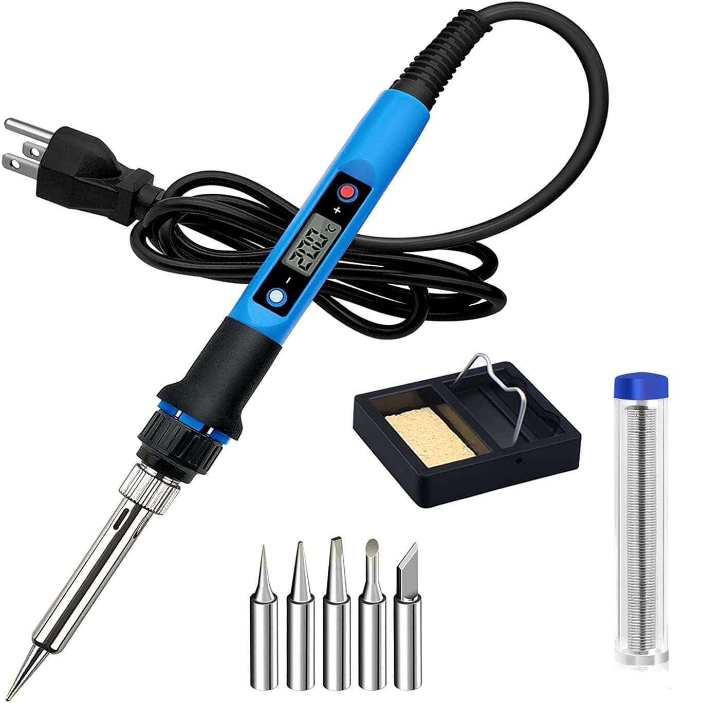 Amazon Bestseller: 80W Digital Display Soldering Iron Set with LED Adjustable Temperature - Home Soldering and Electronics Repair Tools