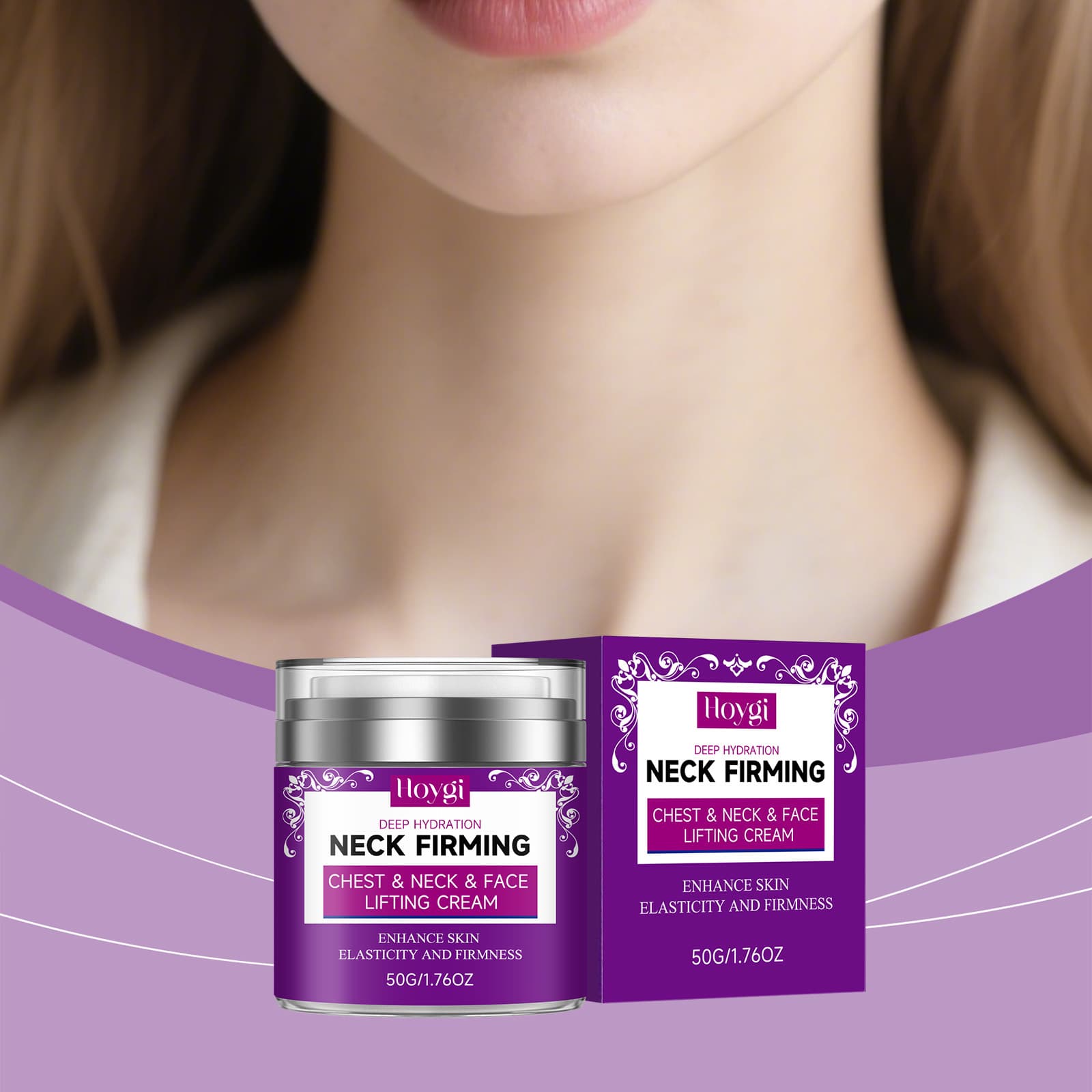 HOYGI Neck Care Cream Gentle Skin-Friendly Texture Fine Moisturizing Daily Neck Skin Care