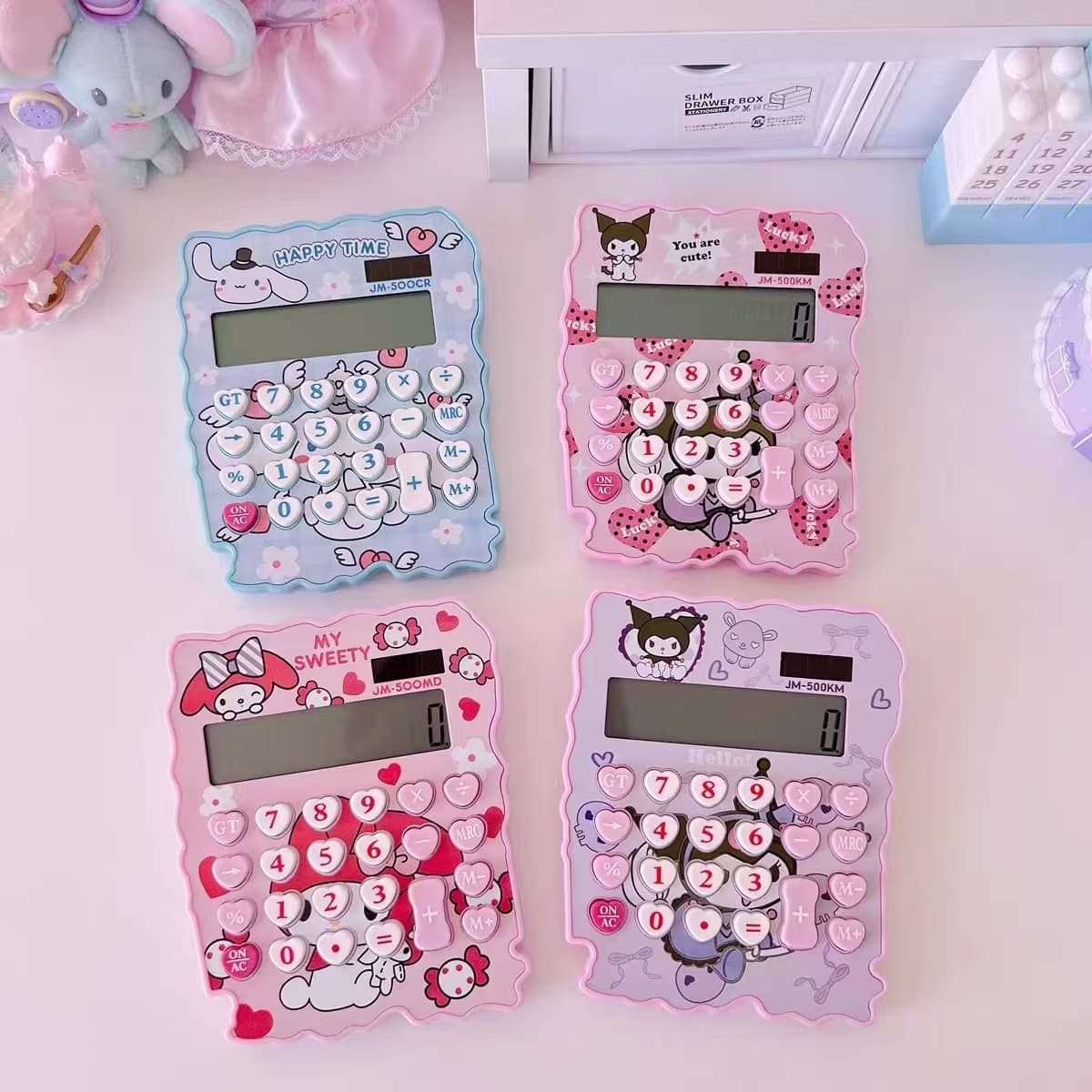 Creative Cute Sanrio Kuromi Solar Calculator High-Aesthetic Learning Aid Portable Calculator Gift
