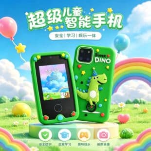 Children's Smartphone PI0C with Camera Touch Screen Mini Camera Educational Toy Phone Holiday Gift