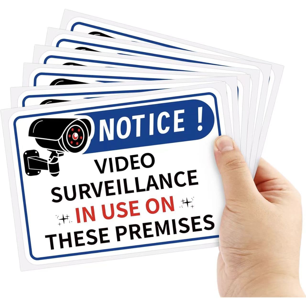Cross-border video surveillance signs camera security signs surveillance sign stickers self-adhesive vinyl warning safety stickers