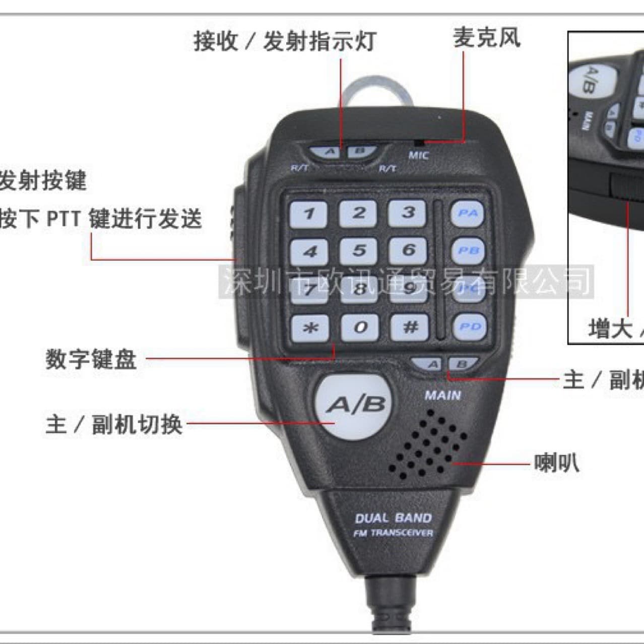 Ziyoutong AT-588UV Vehicle-Mounted High-Power Civil Radio Transceiver Outdoor Mini Car Radio
