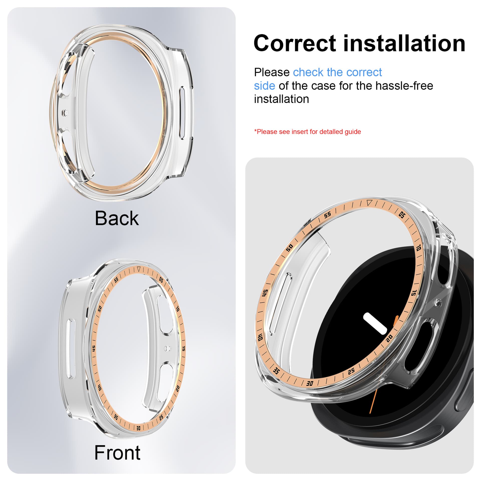 Metal Scale Watch Case for Samsung Galaxy Watch 8, PC Hollow Protective Cover