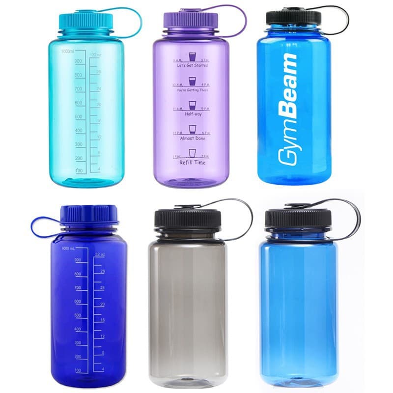 1000ml Large Capacity Plastic Tritan Water Cup, Transparent Space Cup with Handle Lid, Custom Sports Water Bottle