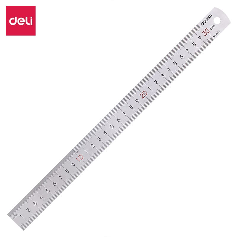 Deli 8463 steel ruler, stainless steel ruler, steel ruler, iron ruler, 30cm scale ruler, centimeter measuring stationery, metal