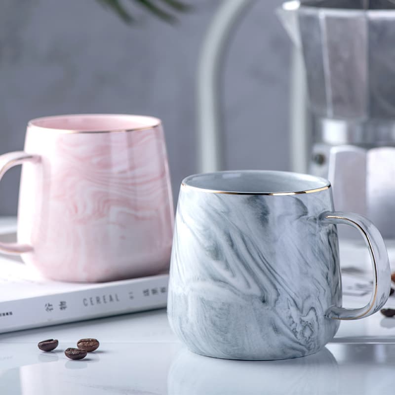 Goddess Pink Marble Pattern Mug Creative Single-Layer High-Temperature Resistant Ceramic Cup for Women Couples Wholesale