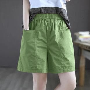 Quality Cotton Wide-Leg Shorts for Women, New Plus Size High-Waist Slimming Summer Casual Loose Versatile Five-Point Cargo Shorts