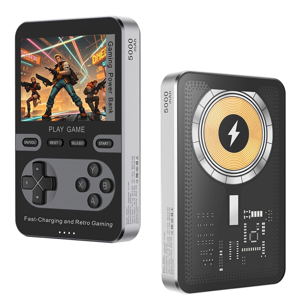 Handheld Game Console 5000mAh Magnetic Wireless Power Bank Fast Charging Mobile Power Bank Retro Handheld Charger