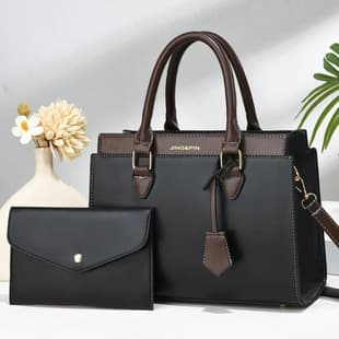 Two-Piece Set Mother-Daughter Bag 2025 New Style Simple Large Capacity Textured Handbag Shoulder Crossbody Bag Cross-Border Bags