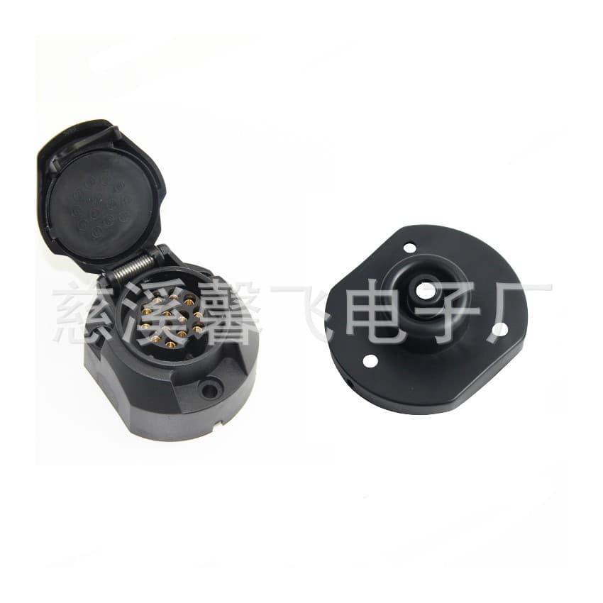 European Standard 13-Core Trailer Socket Flat Round Trailer Connector Trailer Plug Socket Conversion Head