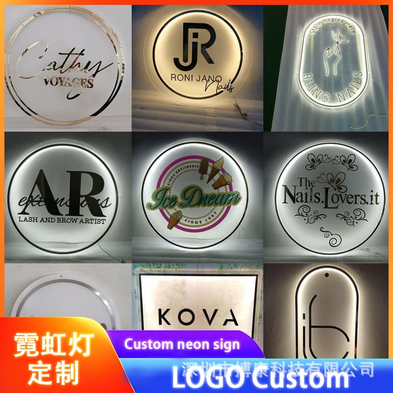 Cross-border e-commerce back luminous word patch shop sign LED letter pattern light logo logo LOGO neon light