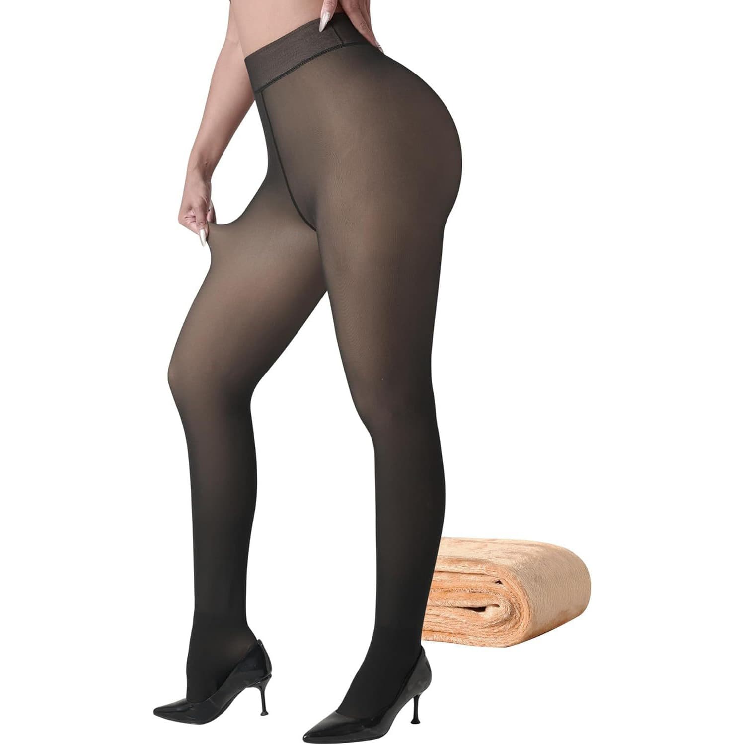 Amazon Fleece Winter Black Tights Women Thermal Warm Pantyhose