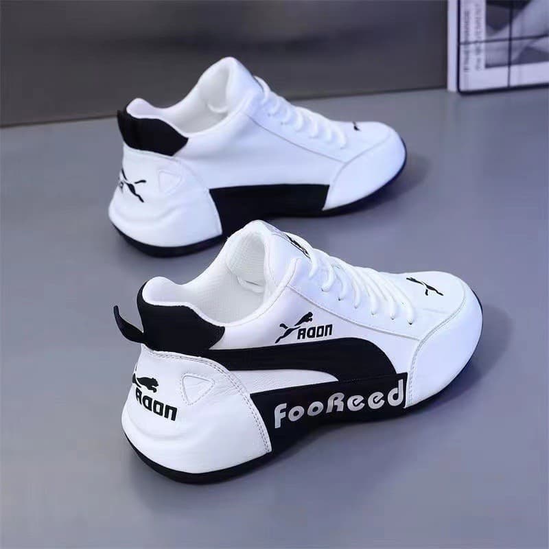 Spring Autumn Men's Shoes 2026 New Trendy Korean Style Versatile Running Sports Shoes Leather Breathable Fashion Couple Casual Shoes