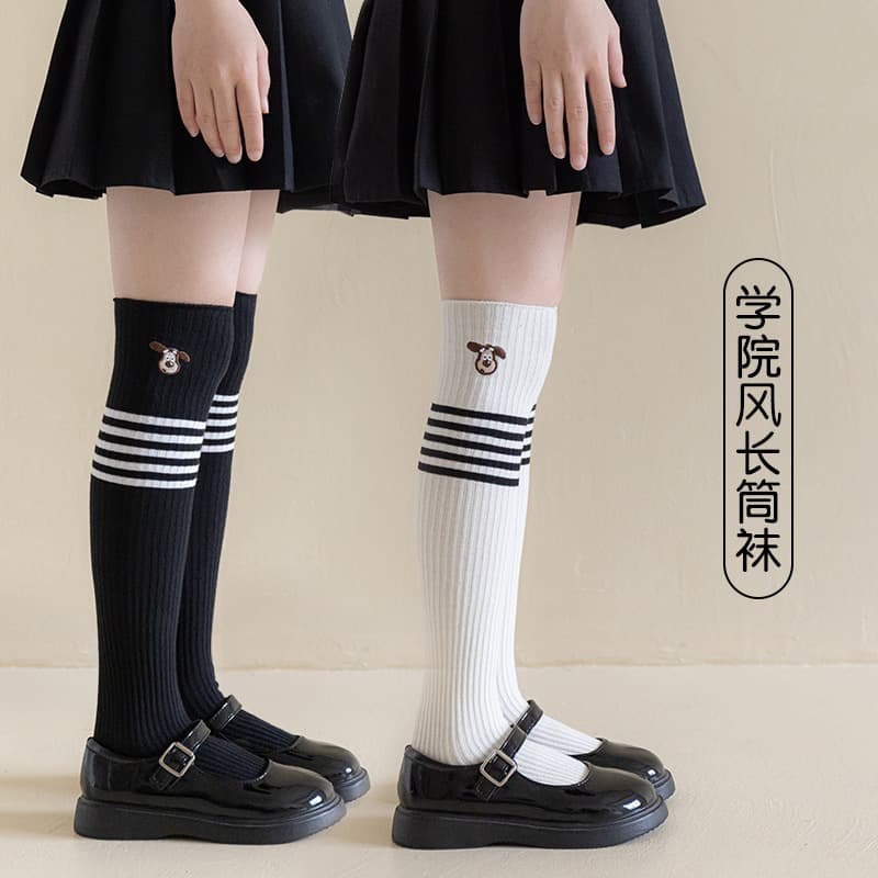2026 Children's Socks Autumn New Cartoon Sweet College Style Mid-Tube Socks Heel Pile Socks Girls' Calf Socks