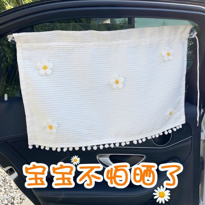 Car Sunshade Ins Style Suction Cup Curtain for Baby Kids Sun Protection Heat Insulation Window Shade Wholesale