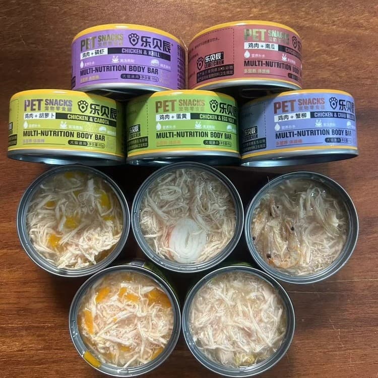 Lebeichen 85g Canned Snacks for Dogs and Cats, Multi-Flavor, High Meat Content, High Nutrition, Whole Box Wholesale