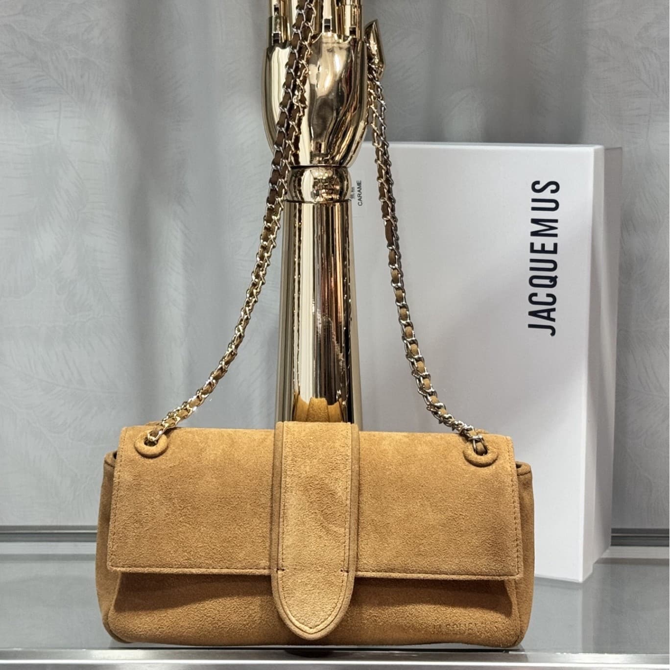 2026 new jacquemus Soft flap bag single shoulder sheepskin flap chain bag women Bambino