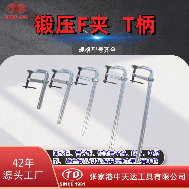 Tianda New Factory Supplier Woodworking Clamp Clamp Fixer Multi-function Clamp Clamping Tool Heavy-duty F-Clamp T-Handle