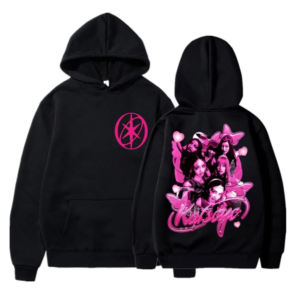 Kpop 2025 Katseye Graphic Sweatshirt Fashion Retro Unisex Korean Long Sleeve Wool Casual Y2K Sports