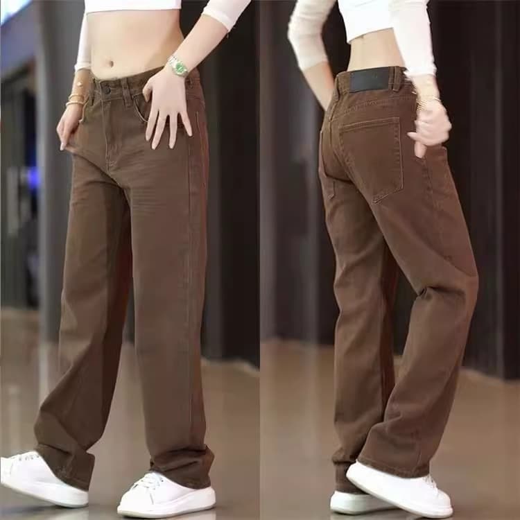 2025 autumn and winter new style retro versatile overalls jeans men's simple retro casual slim straight trousers
