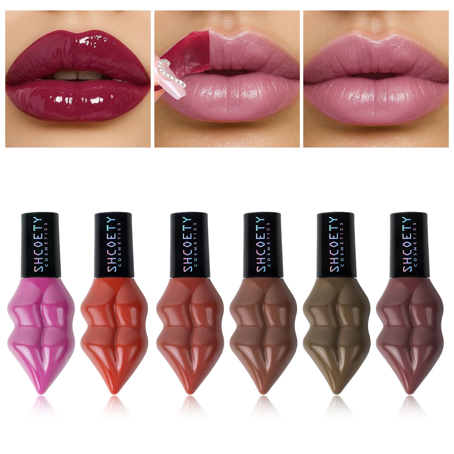 SHCOETY cross-border hot model, quick-drying peel-off lip glaze, not easy to discolor, stained lips, non-stick cup, long-lasting moisturizing and anti-