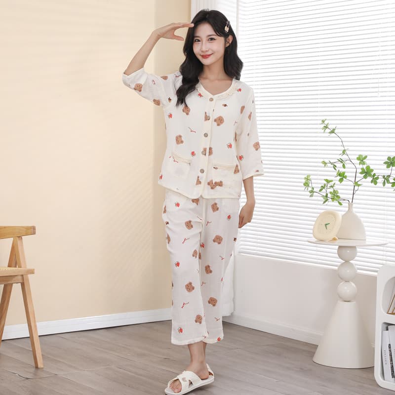 Maternity Sleepwear Nursing Gown Warm Cotton Autumn Winter Postpartum Women Breastfeeding Home Clothes Sleepwear