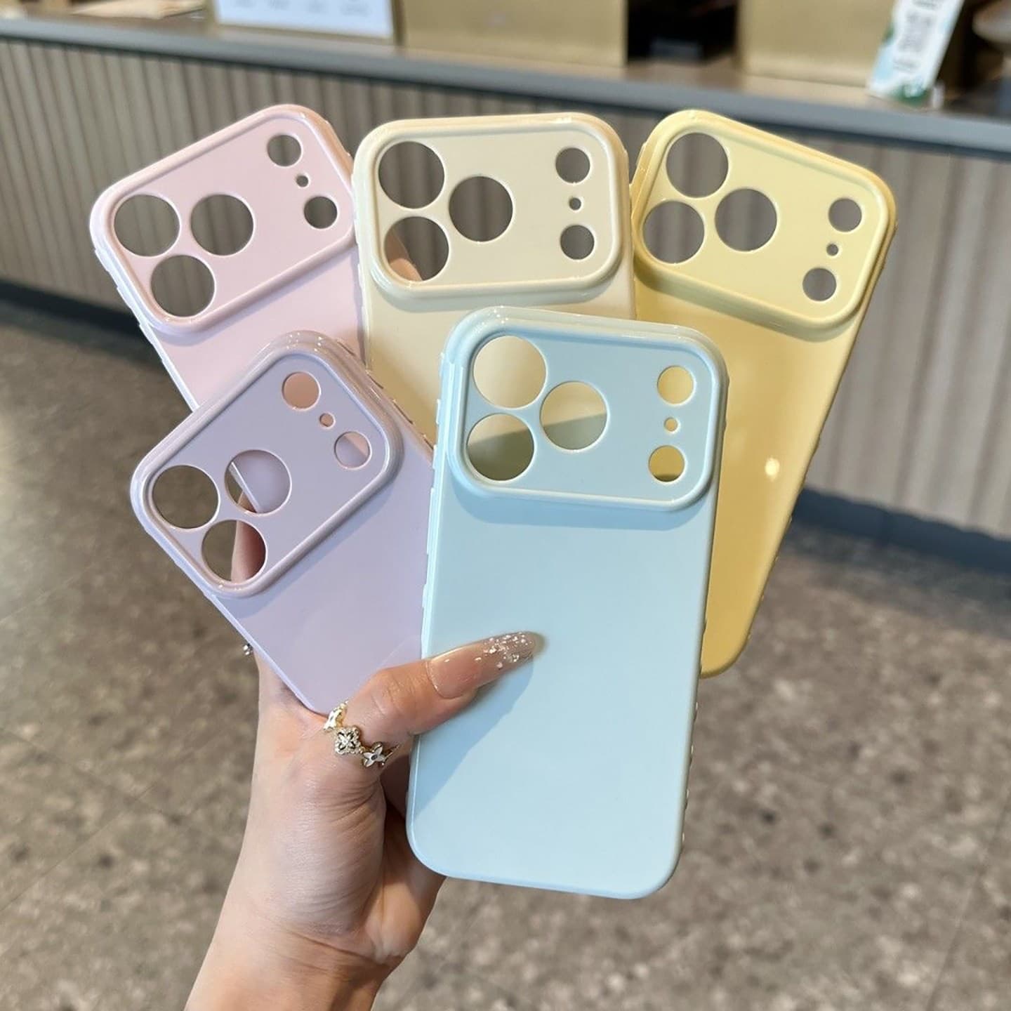 Minimalist Solid Color Side Heart Large Window Case Compatible with iPhone 17 Pro Max, iPhone 16/15 Versatile