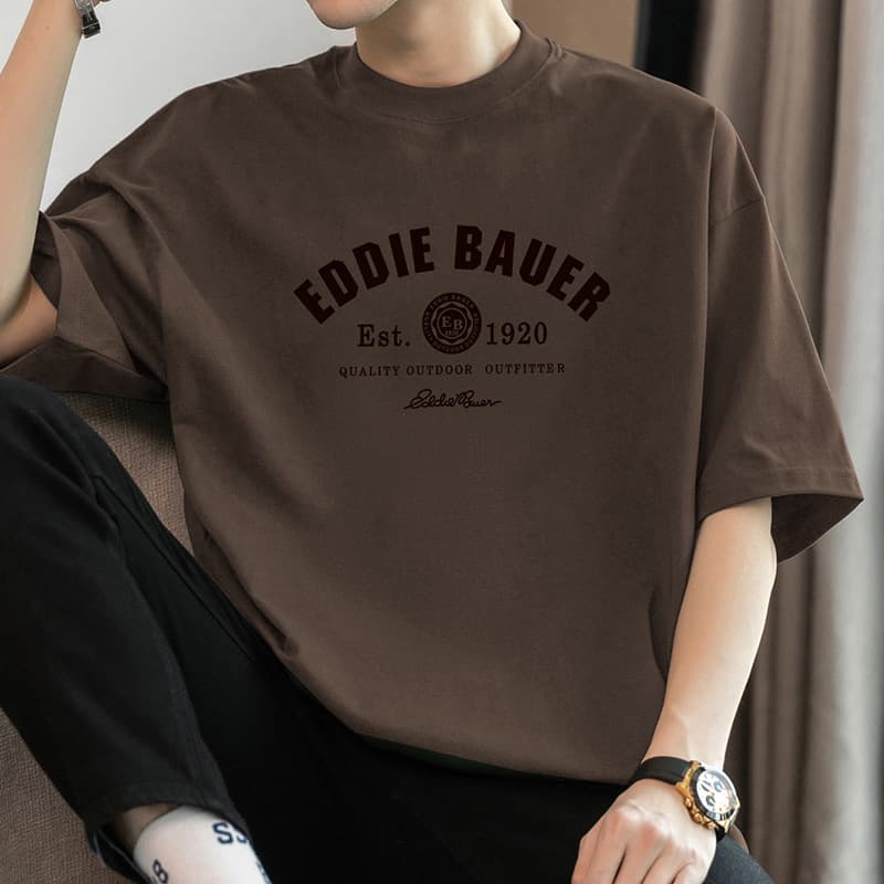 Heavyweight Pure Cotton Men's T-Shirt Short Sleeve Loose Fit Round Neck American Style Half Sleeve Summer Trend Body Shirt
