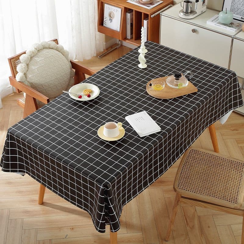 PVC Tablecloth Waterproof Oil-Proof Heat-Resistant Rectangular Table Cover for Living Room Coffee Table Home Use No-Wash Table Mat