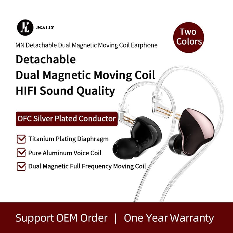 JCALLY IEM Dynamic Wired Earbud HiFi Gaming Phone Earphone