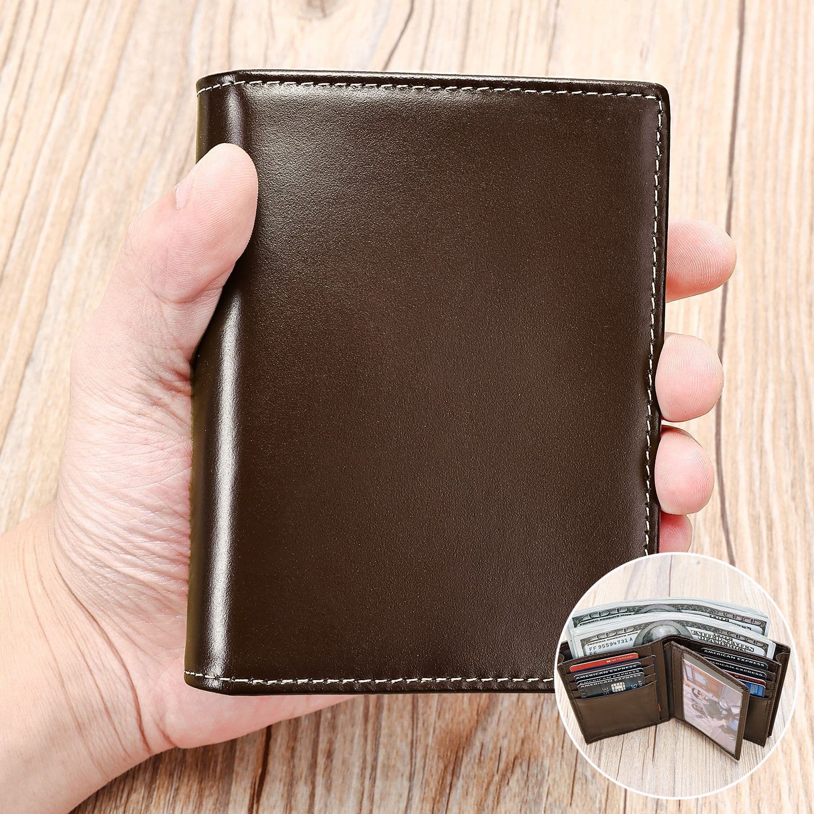 Cross-border hot selling men's genuine leather wallet with 20% off anti-theft brush casual wallet trendy high-end multi-card slot wallet wholesale